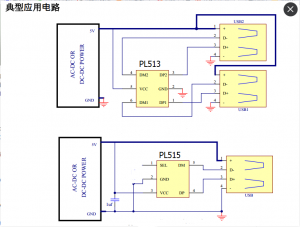 單口USB智能識別IC-PL515，雙口USB充電識別IC-PL513