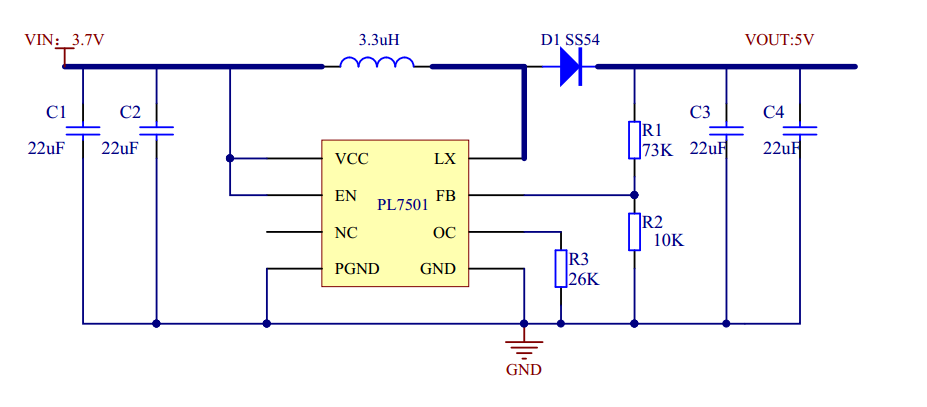3V，3.3V，3.7V陞壓6V，輸齣1.5A的陞壓IC-PL7501