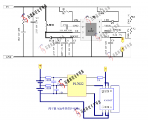 雙/兩節(jié)鋰電池串聯(lián)充電管理IC-PL7501C，5V升壓