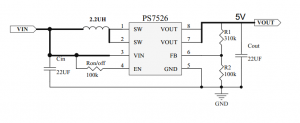 3.7V升壓5V2A，鋰電池升壓5V2.4A方案-PS7526