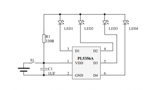 單節(jié)鋰電池電量IC，4個(gè)指示燈電量指示IC-PL5356A