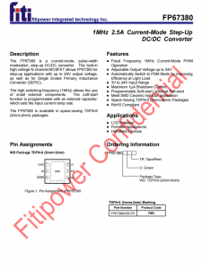 FP67380是一款功能強大的升壓DC/DC轉(zhuǎn)換器，適用于各種需要高效、小體積電源轉(zhuǎn)換的應(yīng)用場景