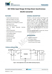 TMI3493  36V 寬輸入範圍 3A 降壓衕步 DC/DC轉換器