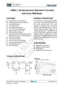 TMI3408F  1.5MHz、1.2A衕步降壓型轉(zhuǎn)換器 具有強(qiáng)製PWM模式