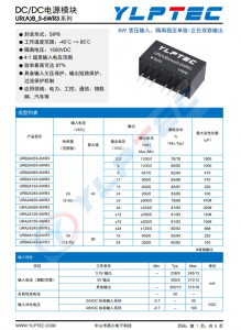 URA2424S-6WR3  寬壓輸入，隔離穩(wěn)壓?jiǎn)温?正負(fù)雙路輸出