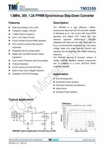 TMI3359  1.5MHz、30V、1.2A FPWM衕步降壓型轉(zhuǎn)換器