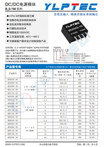 B0505S-1W  DC/DC電源模塊 B_S-1W 系列