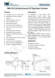 TMI3253SH  1MHz 18V 3.0A衕步COT降壓型轉(zhuǎn)換器